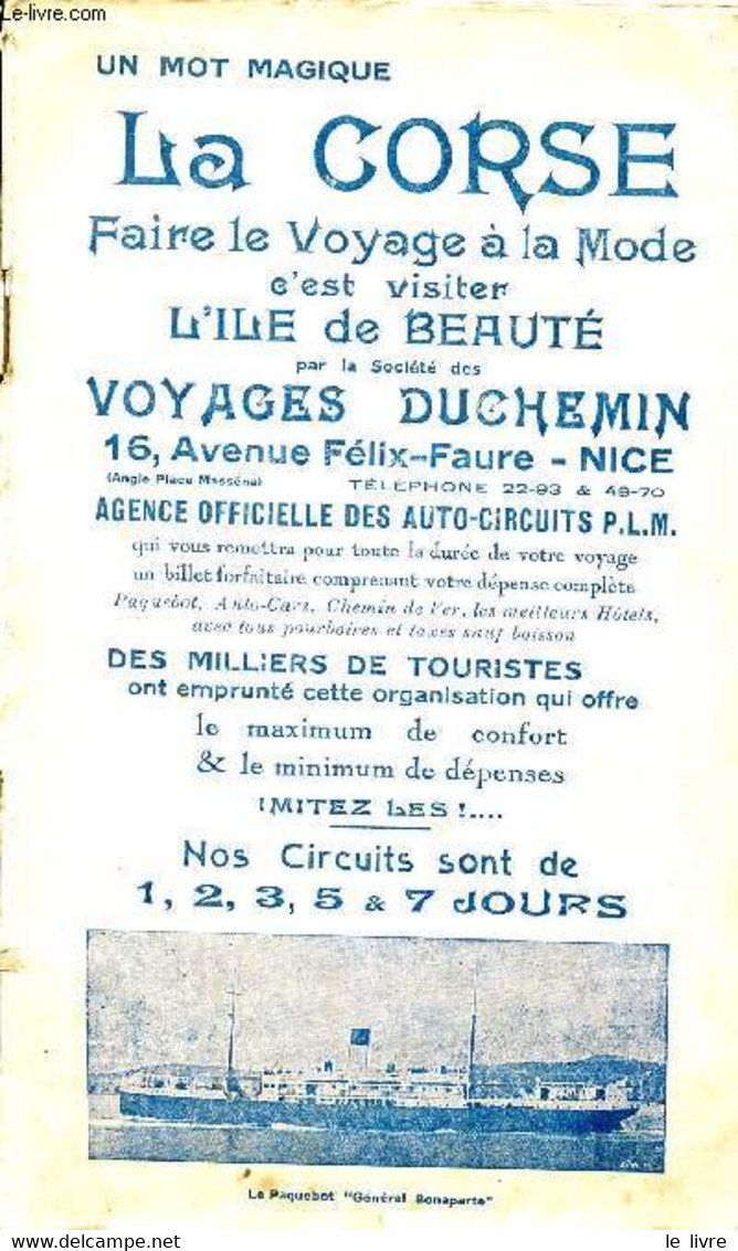 Brochure Sur La Corse - Collectif - 1928 - Corse