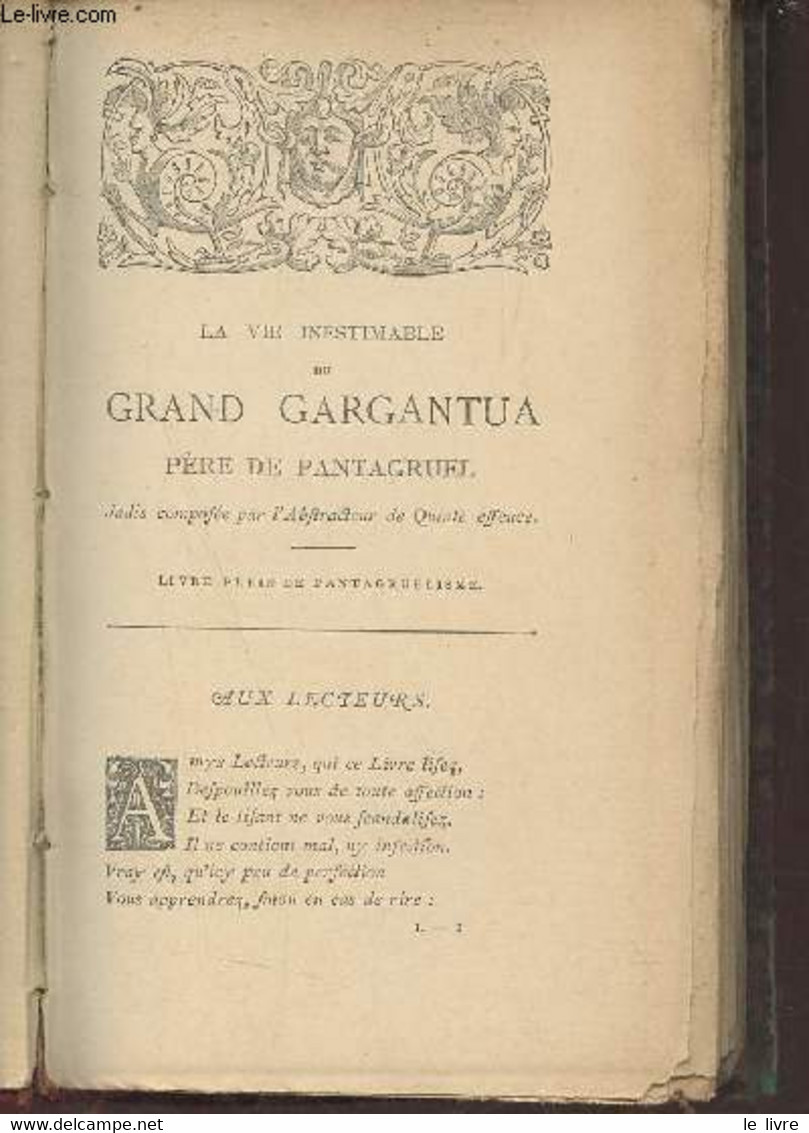 Oeuvres De Maitre François Rabelais édition Collationnée Sur Les Textes Originaux - En 6 Tomes - Tomes 1 + 2 + 3 + 4 + 5 - Valérian