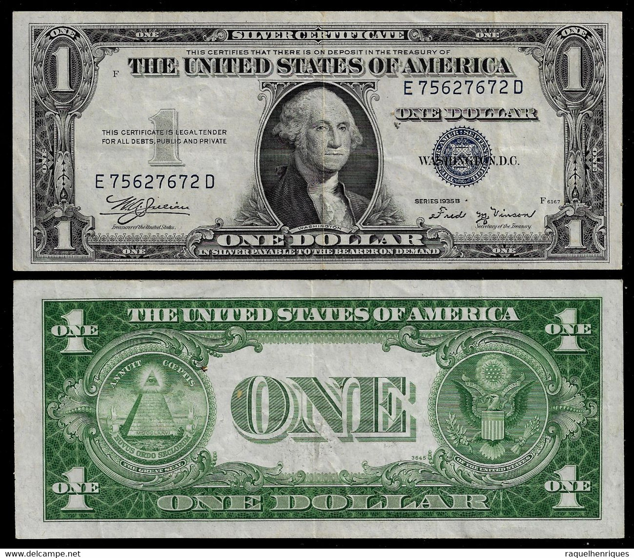 UNITED STATES SILVER CERTIFICATE BANKNOTE - 1 DOLLAR 1935B - BLUE SEAL - VF (NT#03) - Certificaten Van Zilver (1928-1957)
