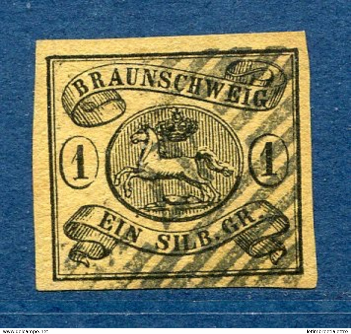 ⭐ Brunswick - YT N° 7 A - Oblitéré - Jaune Foncé - 1853 / 1865 ⭐ - Braunschweig