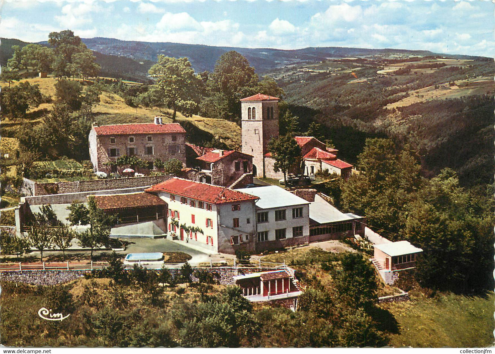 / CPSM FRANCE 42 "Saint Jean Soleymieux, Vue Aérienne" - Saint Jean Soleymieux