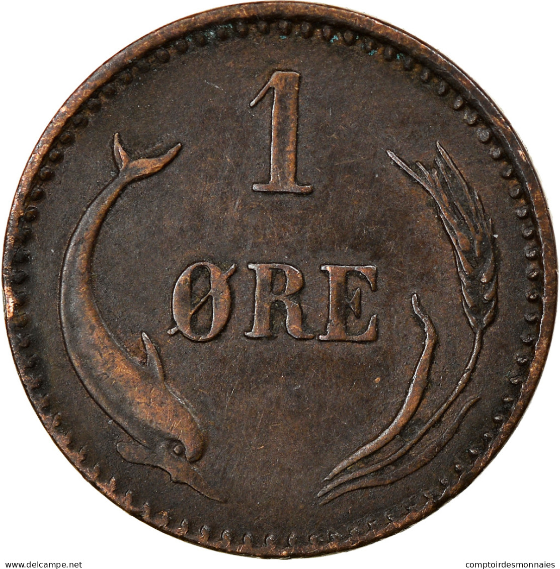 Monnaie, Danemark, Christian IX, Ore, 1879, Copenhagen, TTB+, Bronze, KM:792.1 - Denmark