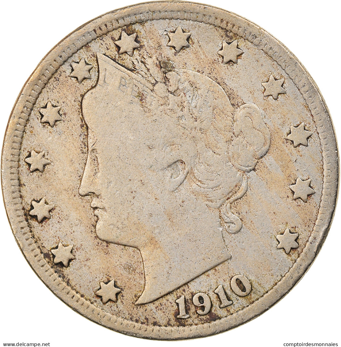 Monnaie, États-Unis, Liberty Nickel, 5 Cents, 1910, U.S. Mint, Philadelphie - 1883-1913: Liberty (Libertà)