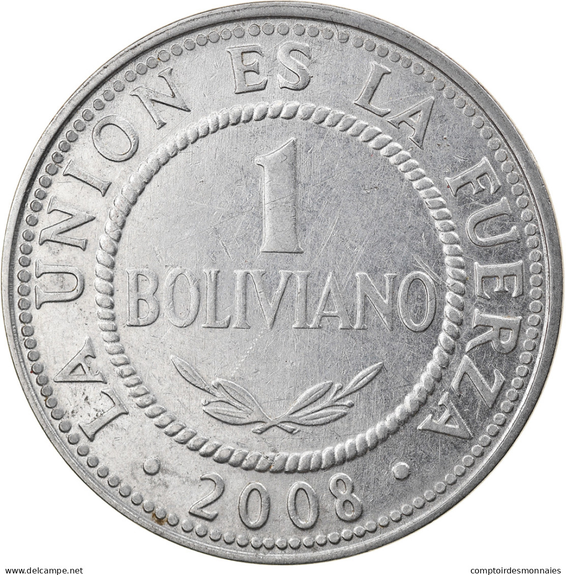 Monnaie, Bolivie, Boliviano, 2008, SUP, Stainless Steel, KM:205 - Bolivie