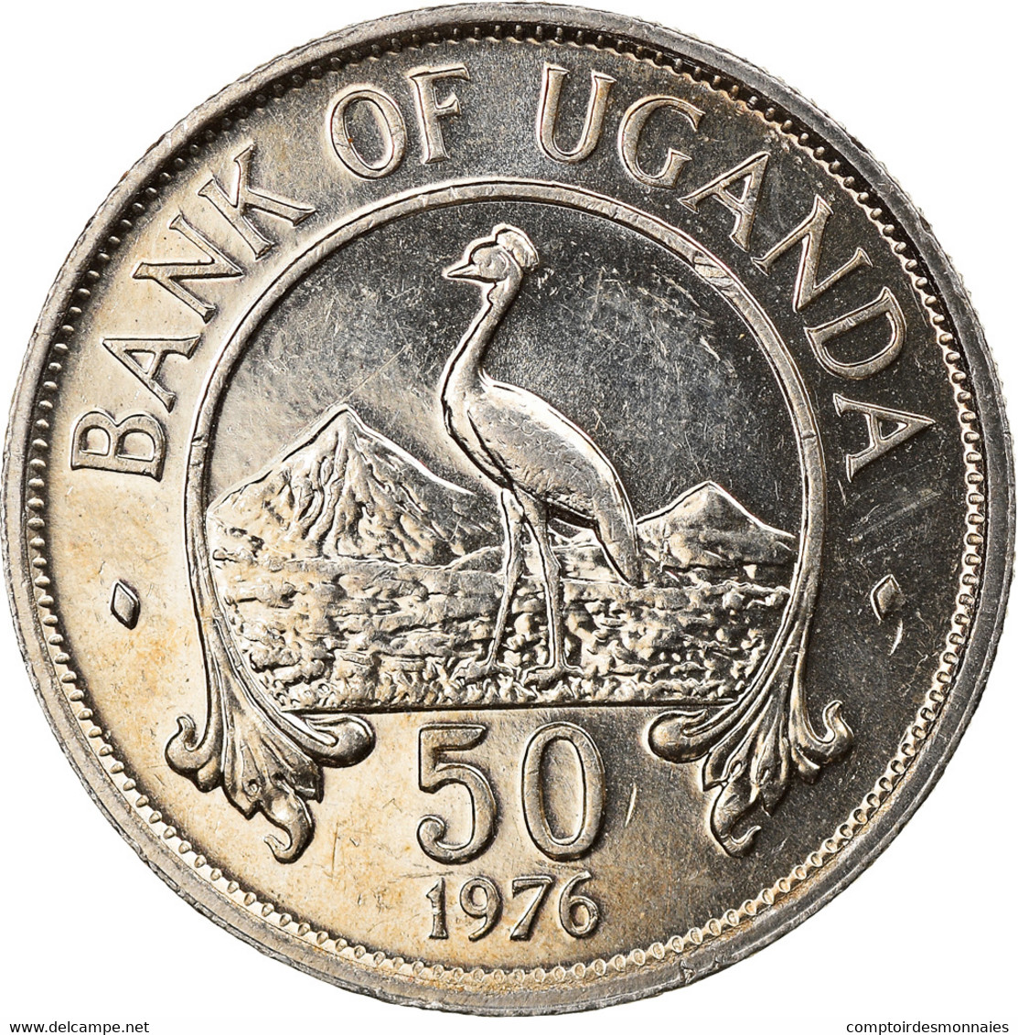 Monnaie, Uganda, 50 Cents, 1976, SUP, Copper-Nickel Plated Steel, KM:4a - Ouganda