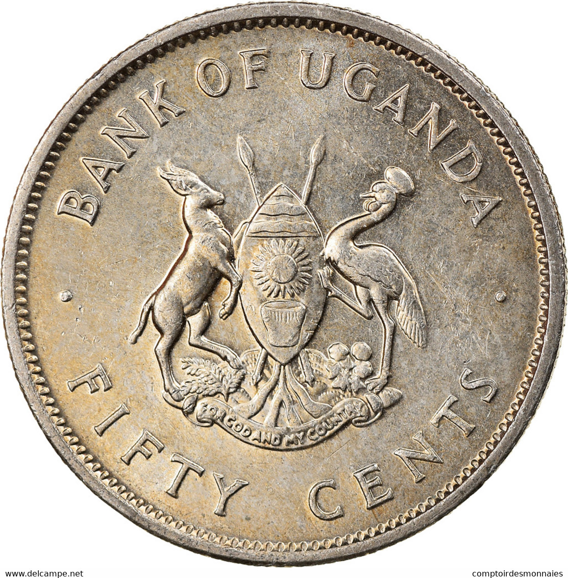 Monnaie, Uganda, 50 Cents, 1976, SUP, Copper-Nickel Plated Steel, KM:4a - Ouganda