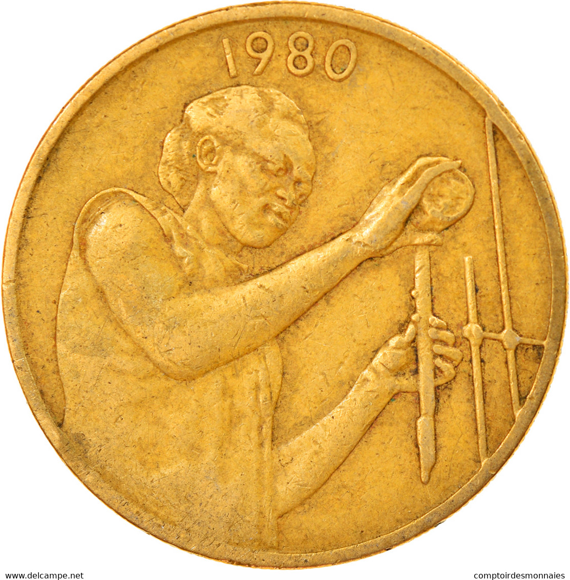 Monnaie, West African States, 25 Francs, 1980, Paris, TB+, Aluminum-Bronze, KM:9 - Côte-d'Ivoire