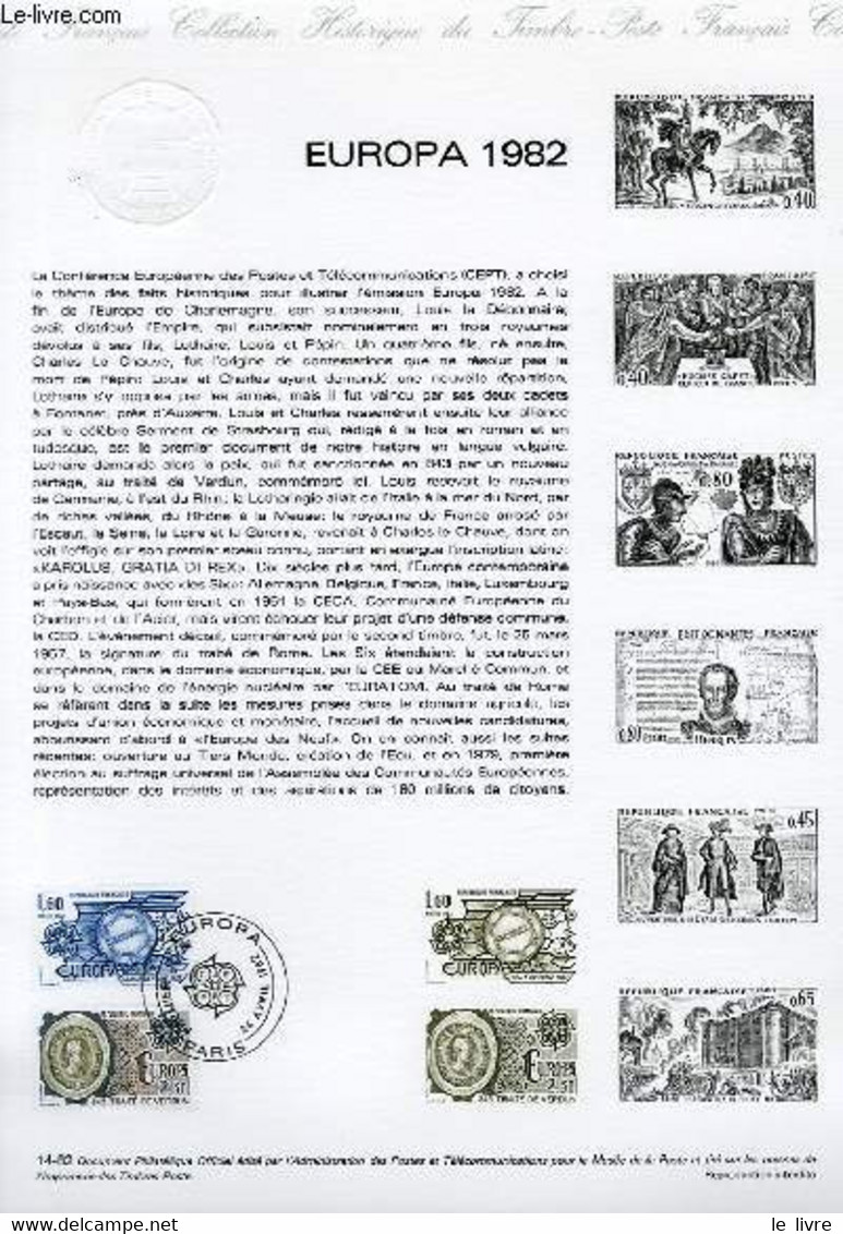 DOCUMENT PHILATELIQUE OFFICIEL N°14-82 - EUROPA 1982 : TRAITE DE VERDUN TRAITE DE ROME (N°2207-08 YVERT ET TELLIER) - ** - Lettres & Documents
