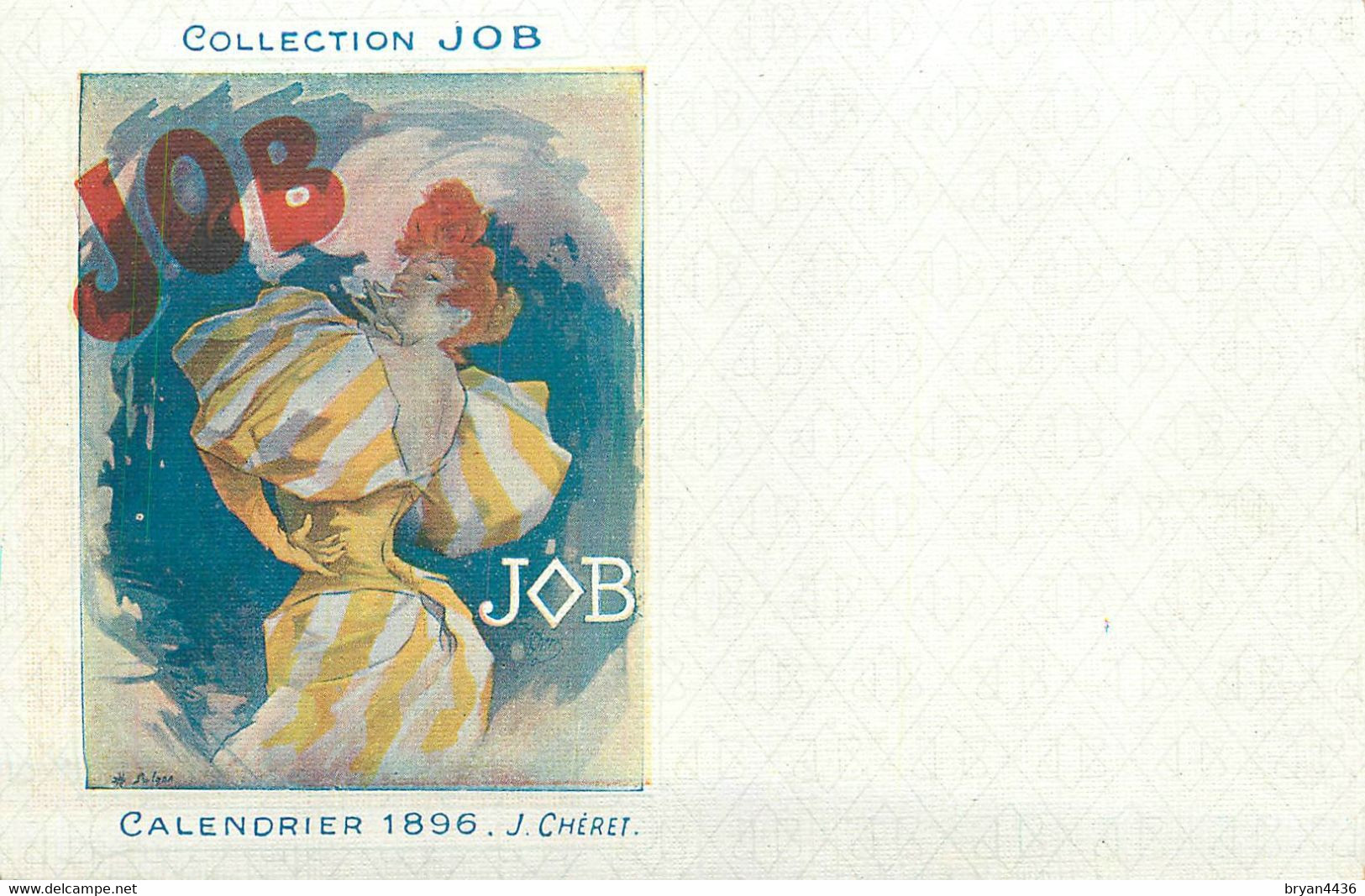ART NOUVEAU POST CARD - COLLECTION JOB - J. CHERET - CALENDRIER - 1896 - TRES BON ETAT. - Chéret