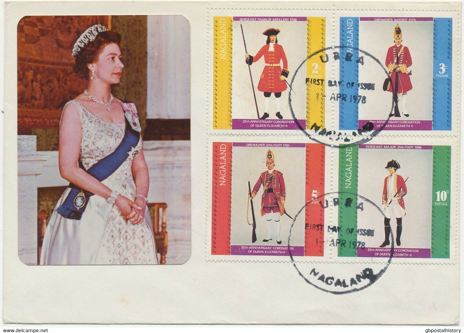 INDIA NAGALAND 1978 QEII Silverjubilee On Superb Local FDC With CDS "URRA" - FDC