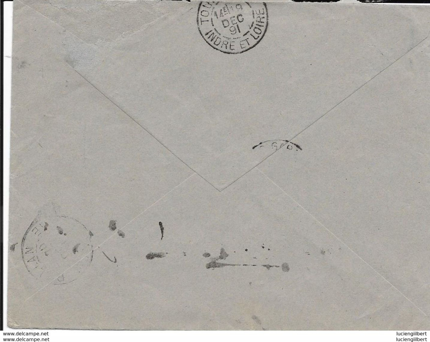 INDRE ET LOIRE 37 -  ST BRANCHS    - CACHET RECETTE R A1 - TYPE 17 Bis  - SANS N° LEVEE - TRES BELLE FRAPPE  -  1891  - - Manual Postmarks