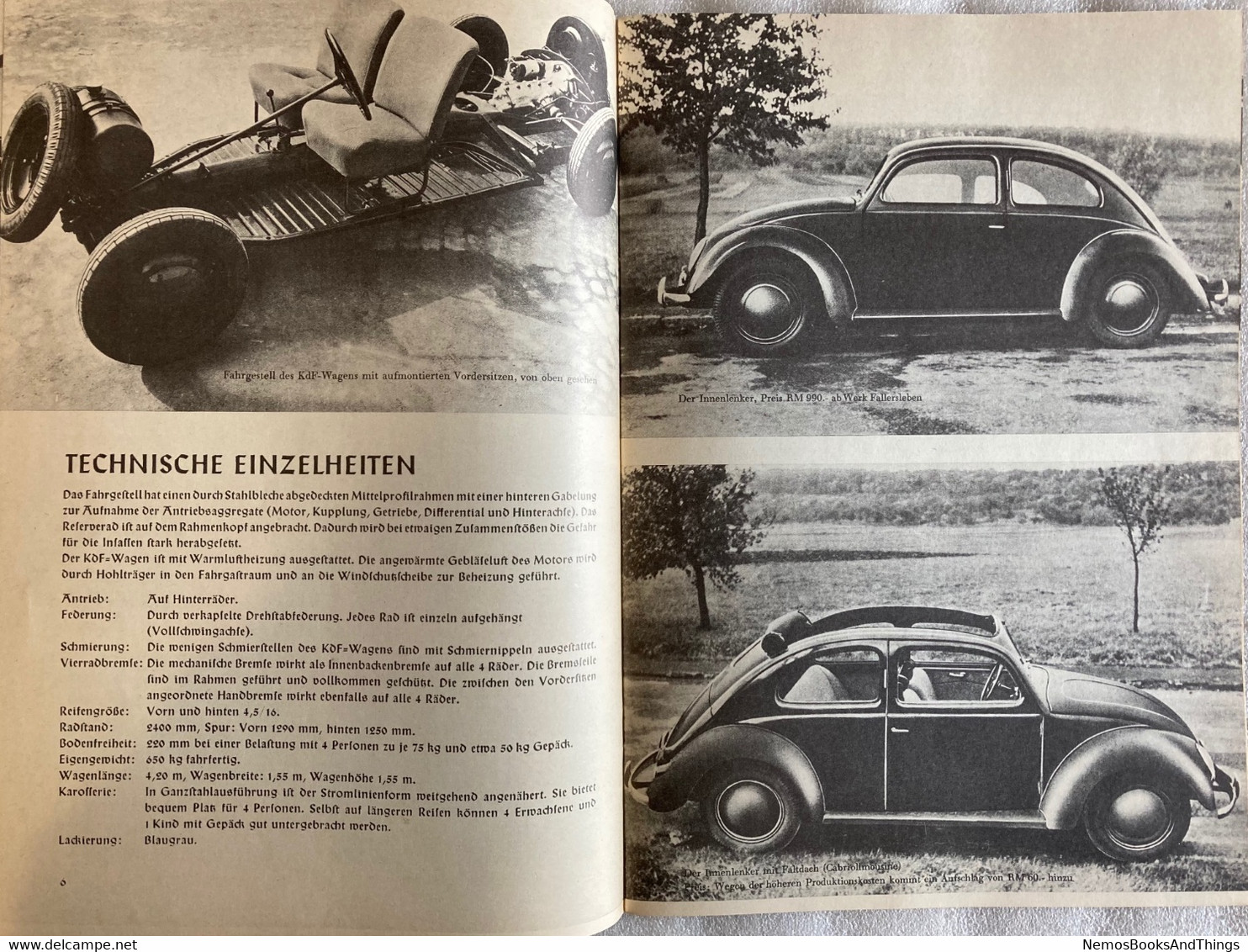 Vnim  Kdf-Wagen - Kraft Durch Freude - Hitler Propaganda - Kever - Oorlog - War - Beetle - VW - Reprint 1989 - 5. Guerre Mondiali