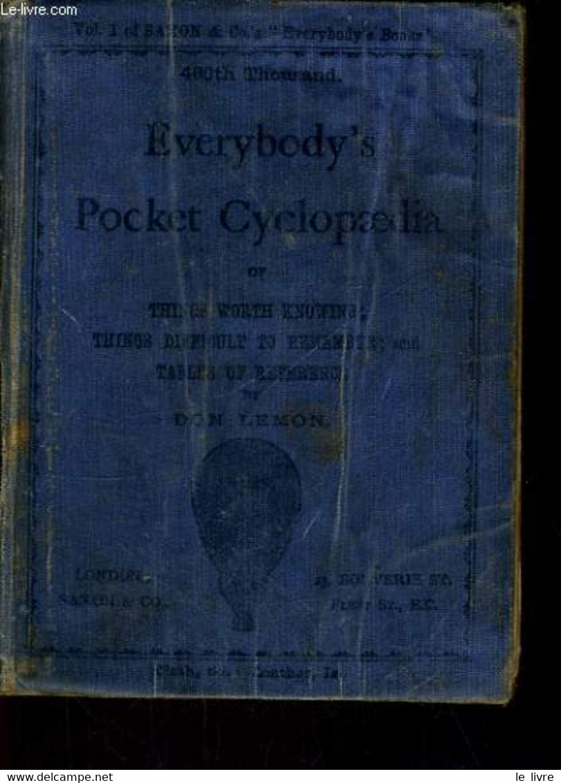 EVERYBODY'S POCKET CYCLOPAEDIA - DON LEMON - 1891 - Dizionari, Thesaurus