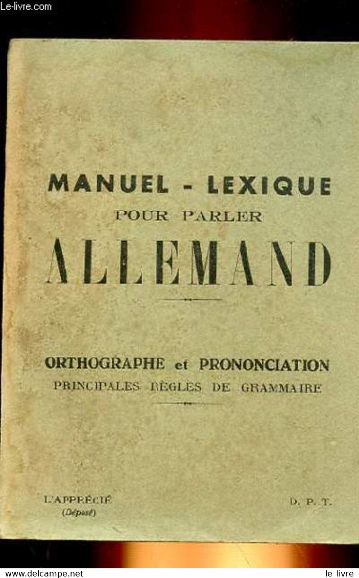 MANUEL - LEXIQUE POUR PARLER ALLEMAND - COLLECTIF - 0 - Atlanten