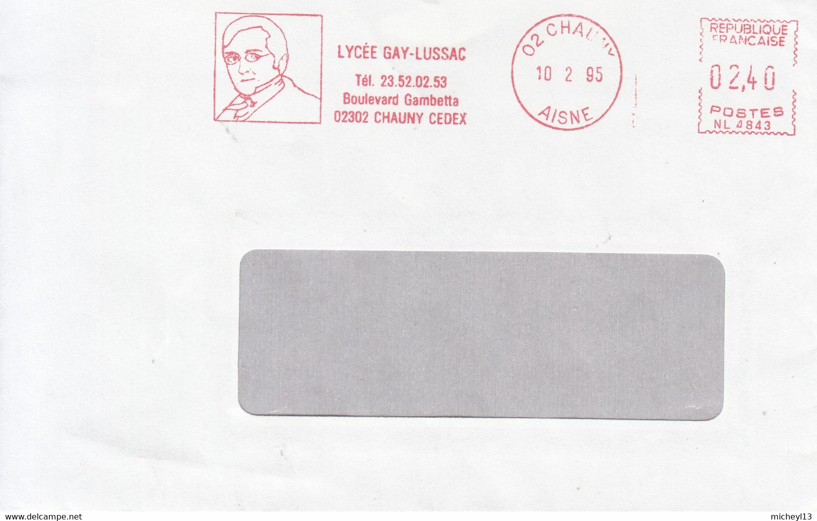 Chauny-10/2/1995-Lycée Gay-Lussac -Boulevard Gambetta - EMA (Printer Machine)