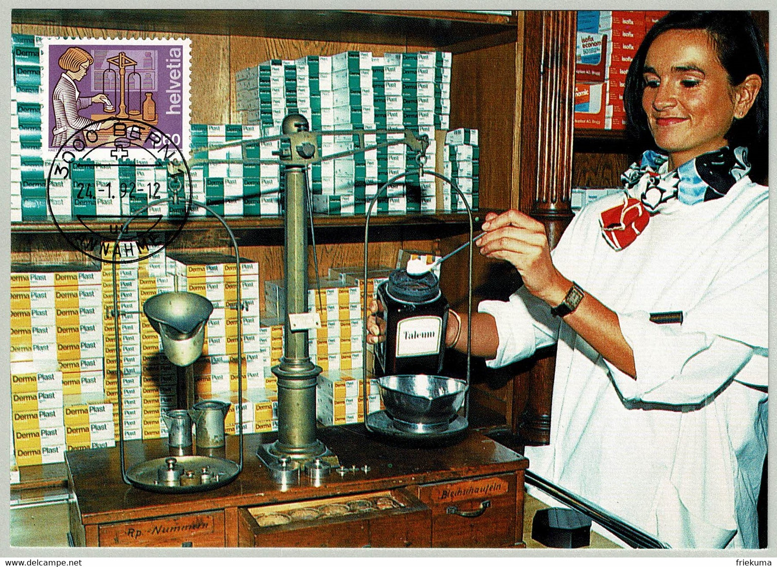 Schweiz / Helvetia 1992, Maximumkarte Apothekerin / Pharmacien / Pharmacist - Pharmacy