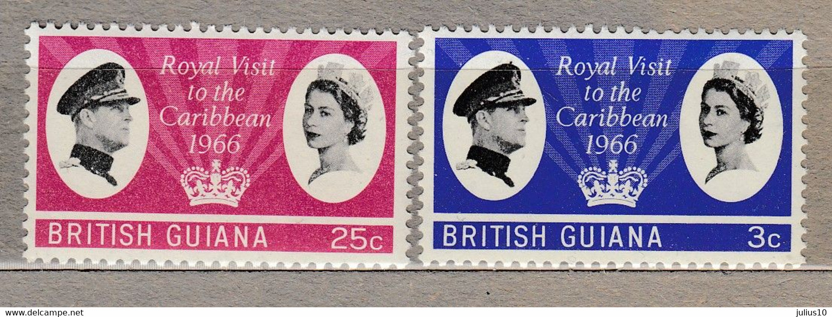 BRITISH GUIANA 1966 Royal Visit MNH (**) Mi 238-239 #22541 - Guyana (1966-...)