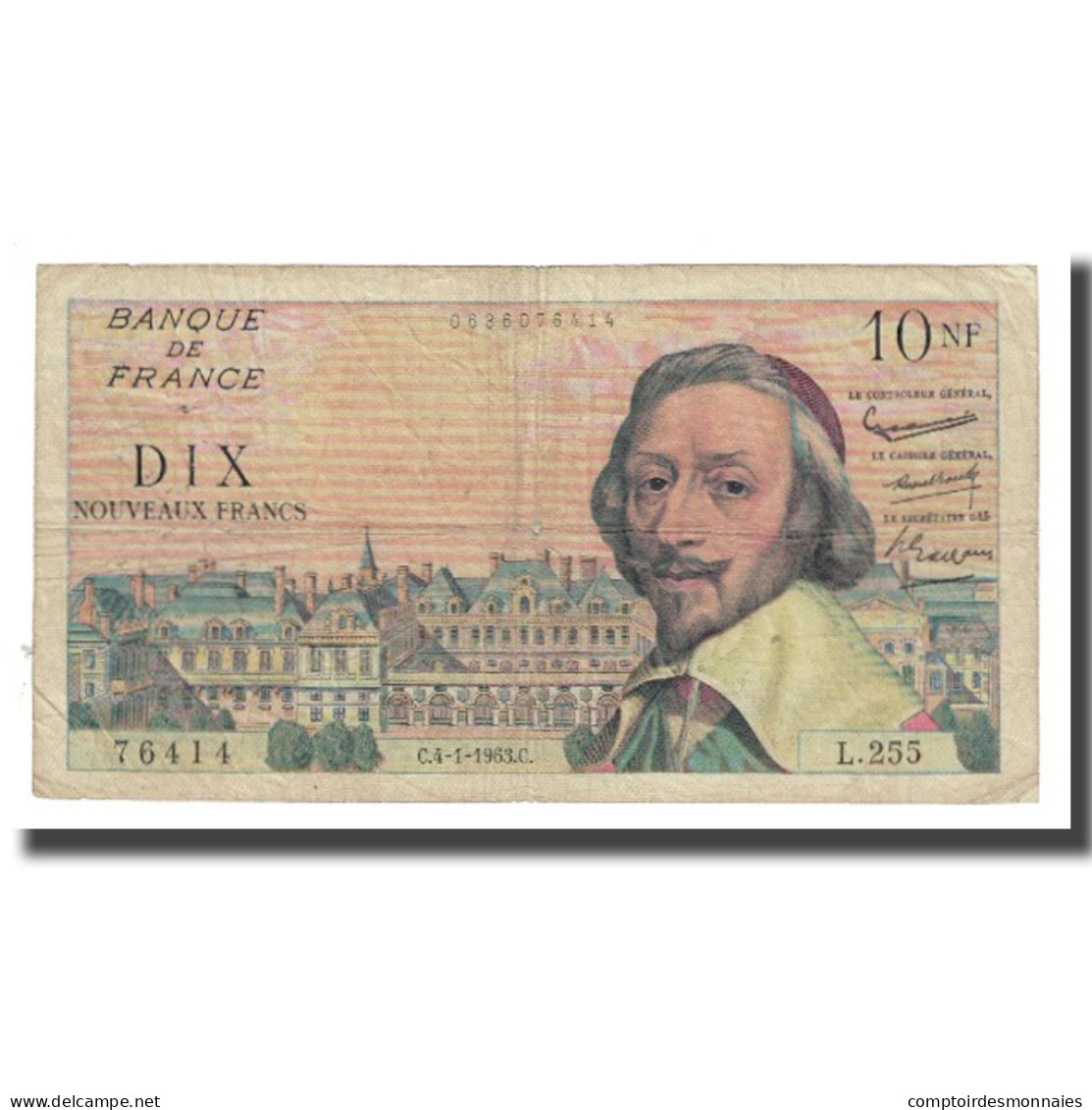 France, 10 Nouveaux Francs, Richelieu, 1963, P. Rousseau And R. Favre-Gilly - 10 NF 1959-1963 ''Richelieu''