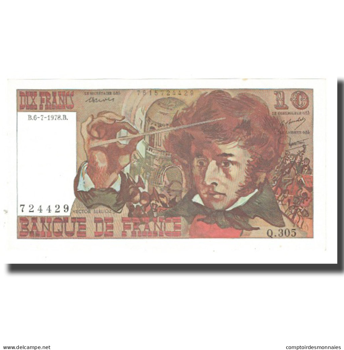 France, 10 Francs, Berlioz, 1978, P. A.Strohl-G.Bouchet-J.J.Tronche, 1978-07-06 - 10 F 1972-1978 ''Berlioz''