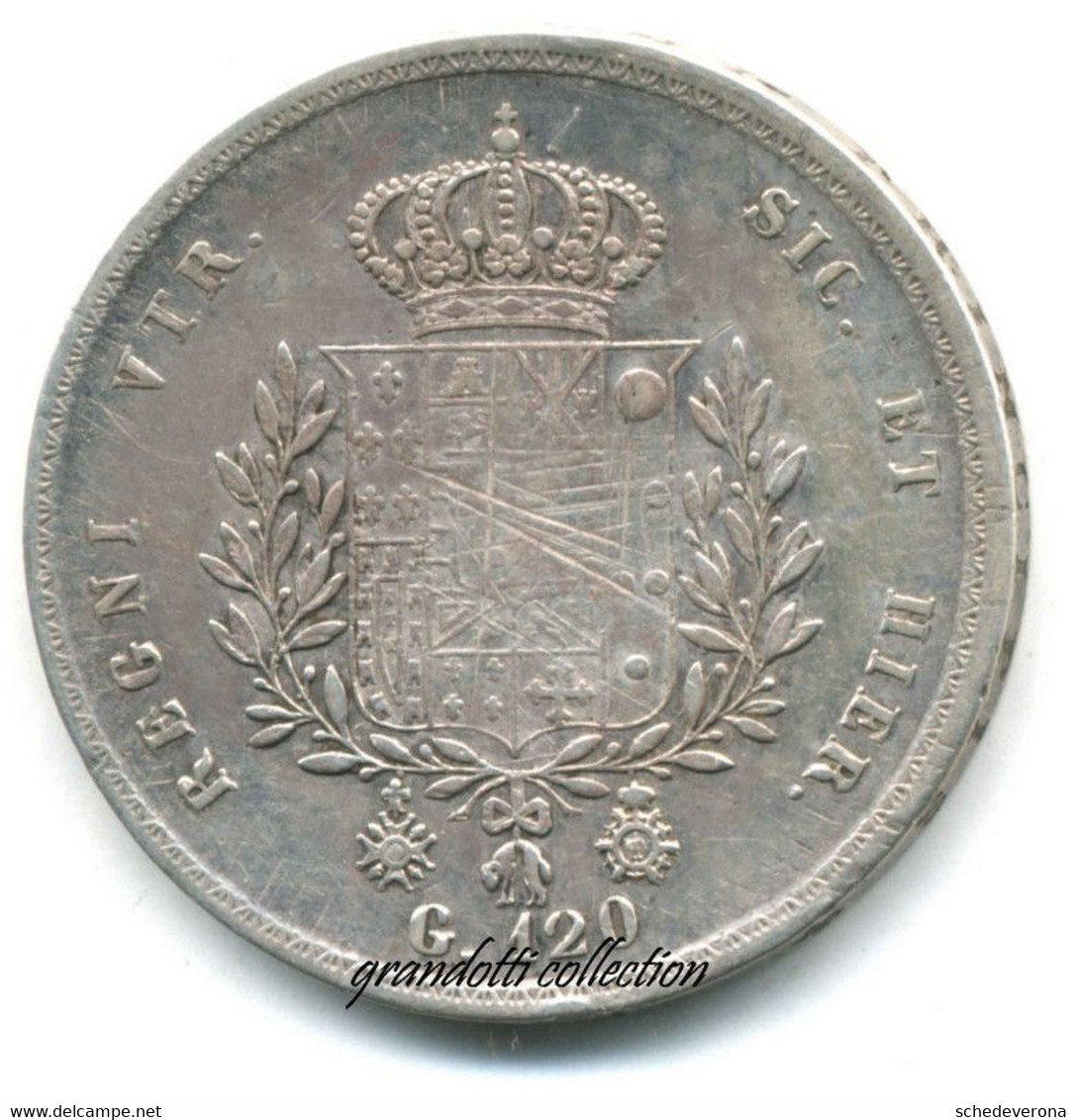 FRANCESCO I° BORBONE PIASTRA 120 GRANA ARGENTO 1825 REGNO 2 SICILIE - Napoli & Sicilia