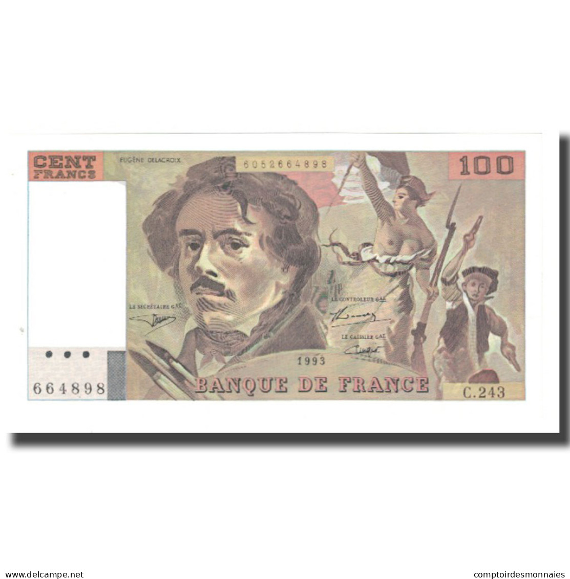 France, 100 Francs, Delacroix, 1993, BRUNEEL, BONARDIN, VIGIER, NEUF - 100 F 1978-1995 ''Delacroix''