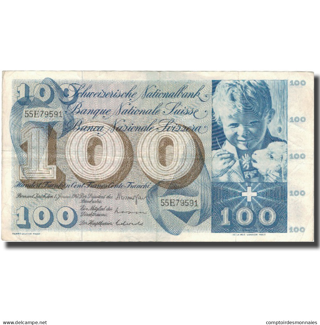 Billet, Suisse, 100 Franken, 1967, 1967-01-01, KM:49j, TB - Suisse
