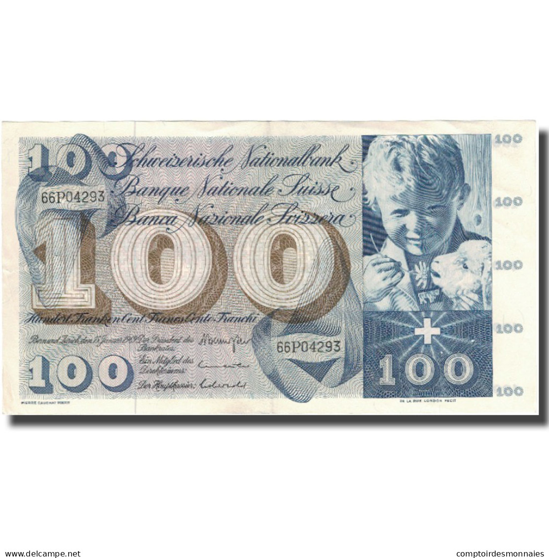 Billet, Suisse, 100 Franken, 1969, 1969-01-15, KM:49k, TTB - Suisse