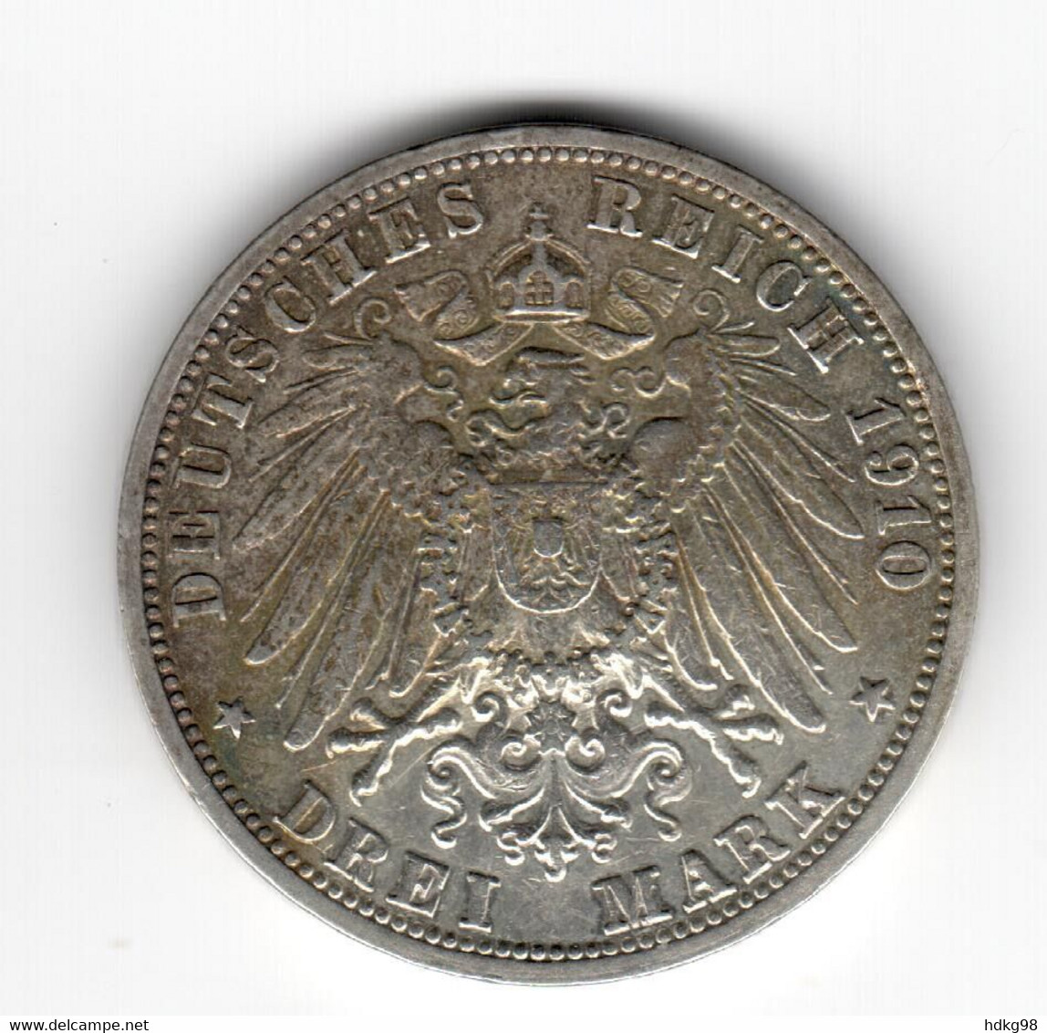 DR+ Deutsches Reich Baden 1910 Friedrich II. Großherzog Von Baden 3 Mark - 2, 3 & 5 Mark Argento