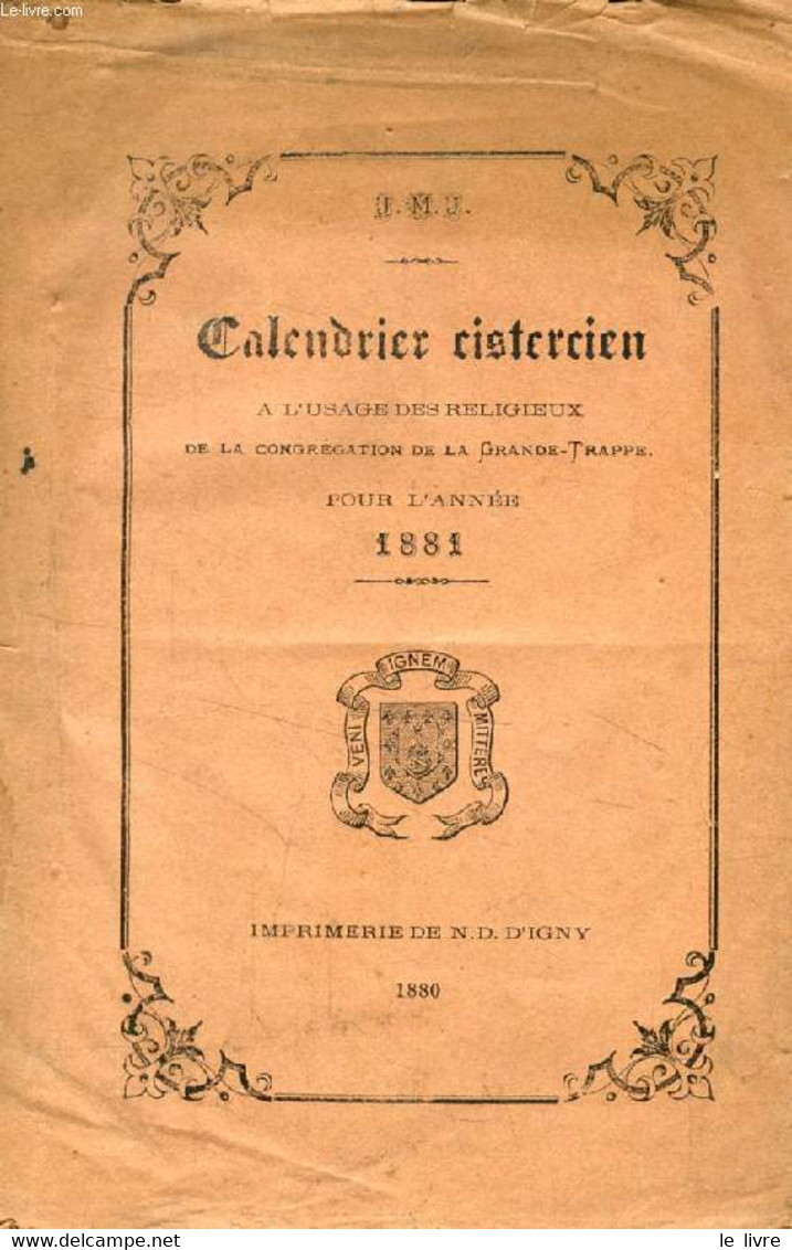 CALENDRIER CISTERCIEN POUR L'ANNEE 1881 - COLLECTIF - 1880 - Agenda & Kalender