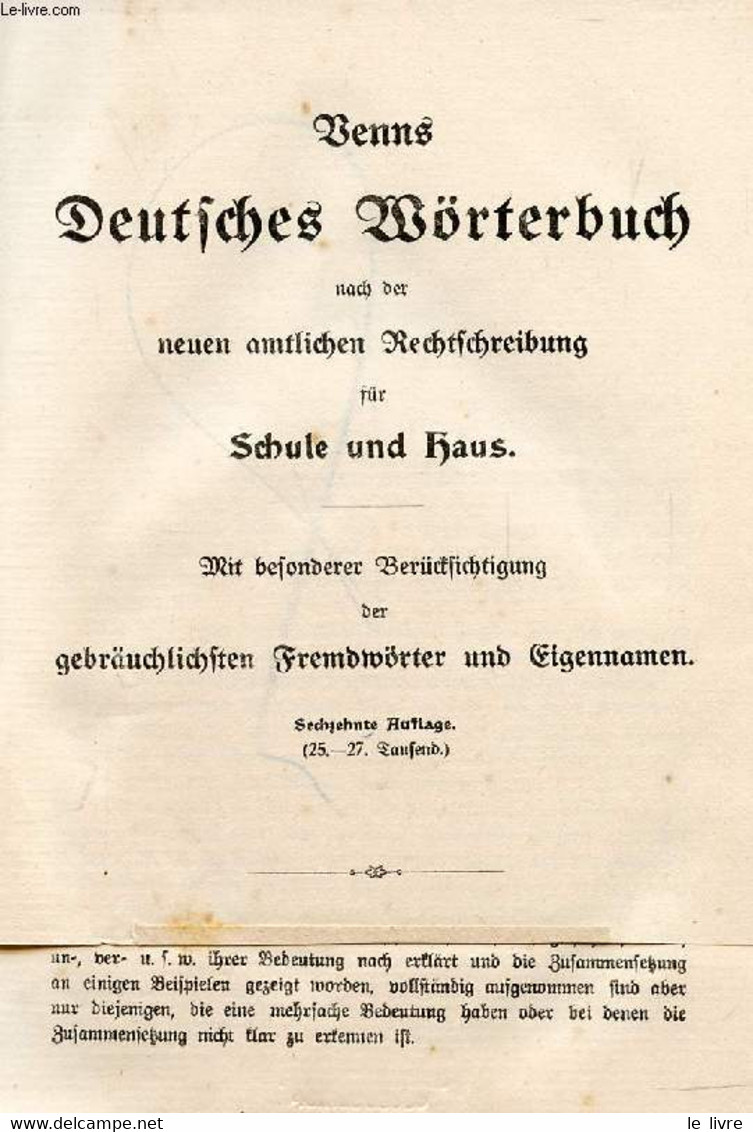 VENNS DEUTSCHES WÖRTERBUCH NACH DER NEUEN AMTLICHEN RECHTSCHREIBUNG FÜR SCHULE UND HAUS - COLLECTIF - 0 - Atlas