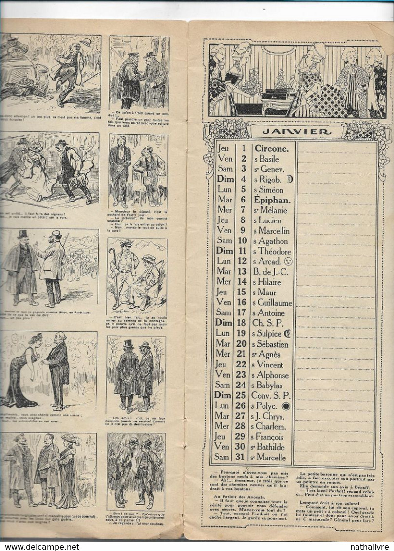 1914 Grand Agenda Illustré Par HENRIOT POULBOT JEANNIOT RABIER GERBAULT AVELOT Offert Par RIVIERE Bottier Paris - Formato Grande : 1901-20