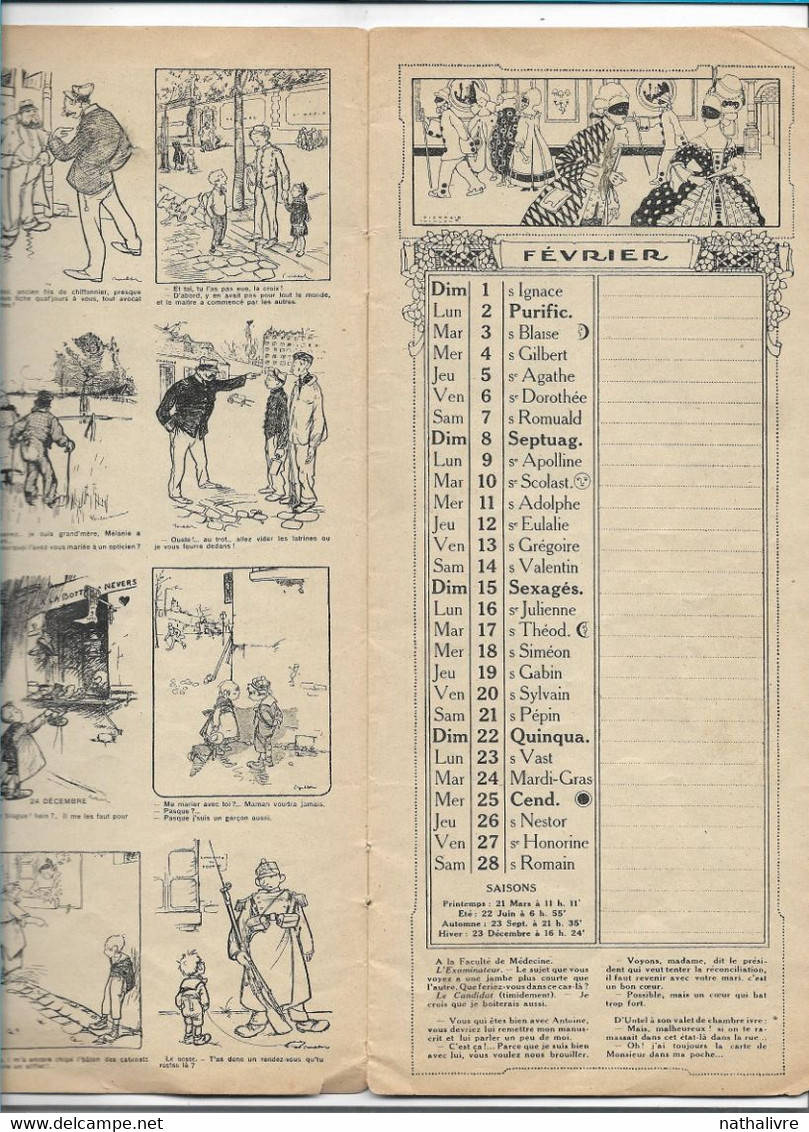 1914 Grand Agenda illustré par HENRIOT POULBOT JEANNIOT RABIER GERBAULT AVELOT offert par RIVIERE Bottier Paris