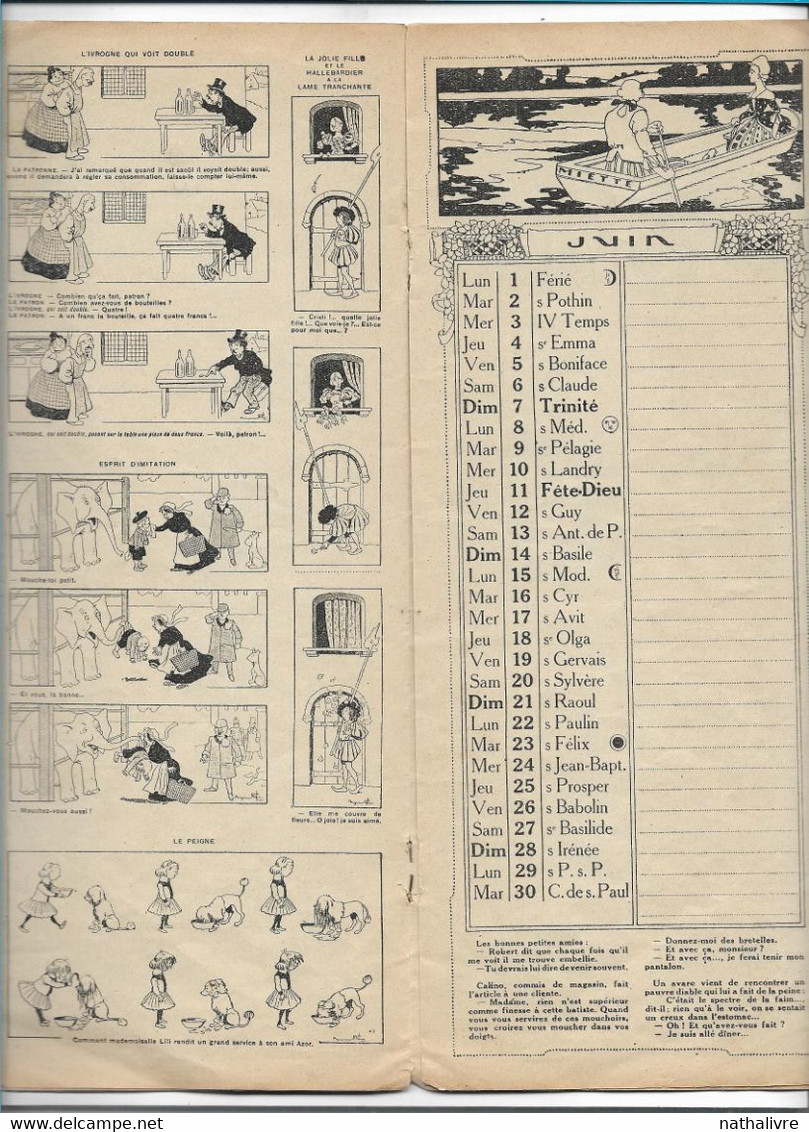 1914 Grand Agenda illustré par HENRIOT POULBOT JEANNIOT RABIER GERBAULT AVELOT offert par RIVIERE Bottier Paris