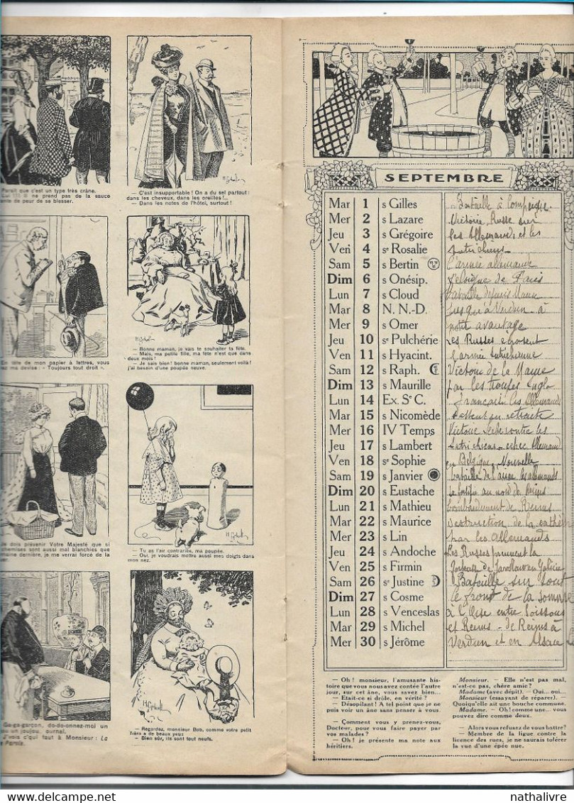 1914 Grand Agenda illustré par HENRIOT POULBOT JEANNIOT RABIER GERBAULT AVELOT offert par RIVIERE Bottier Paris