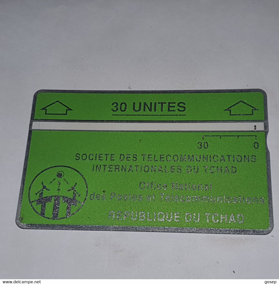 TCHAD-(CHD-18)-green30-(1)-(30units)-(244A10766)-(tirage-16.000)used Card+1card Prepiad Free - Tchad