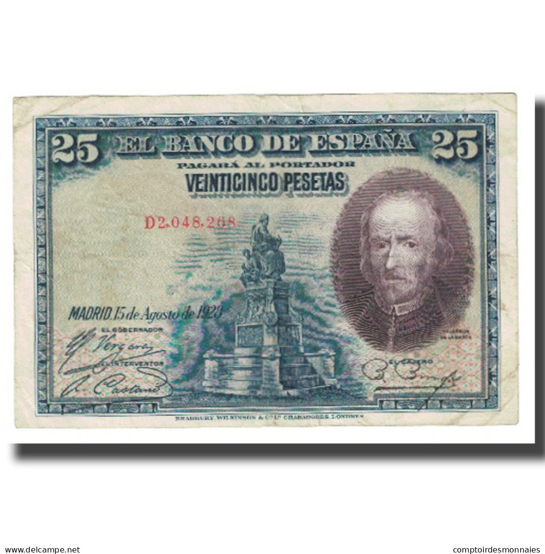 Billet, Espagne, 25 Pesetas, 1928, 1928-08-15, KM:74b, TB - 1-2-5-25 Pesetas