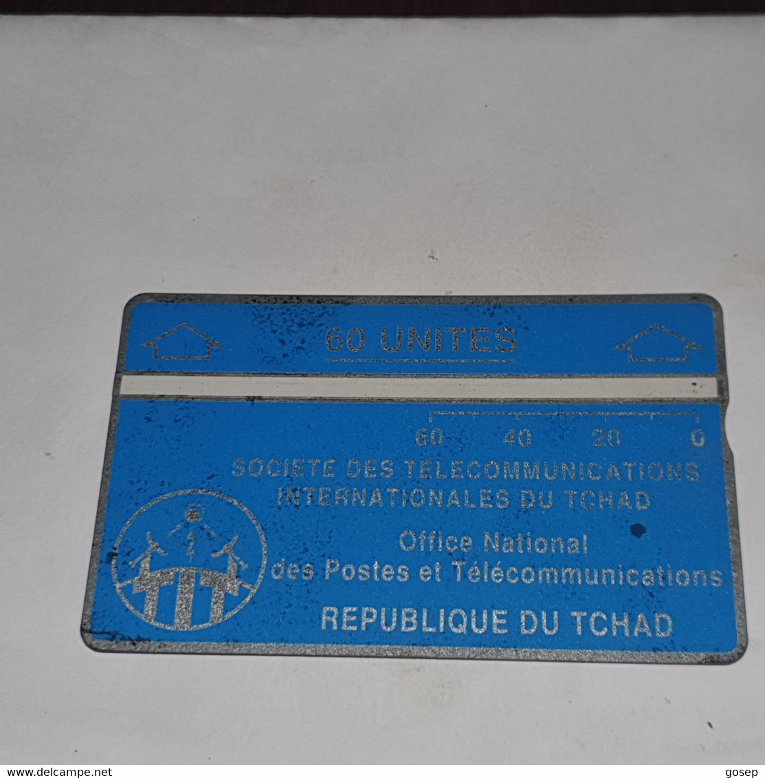 TCHAD-(CHD-19)-blue 60-(2)-(60units)-(244B15108)-(tirage-16.000)used Card+1card Prepiad Free - Tsjaad