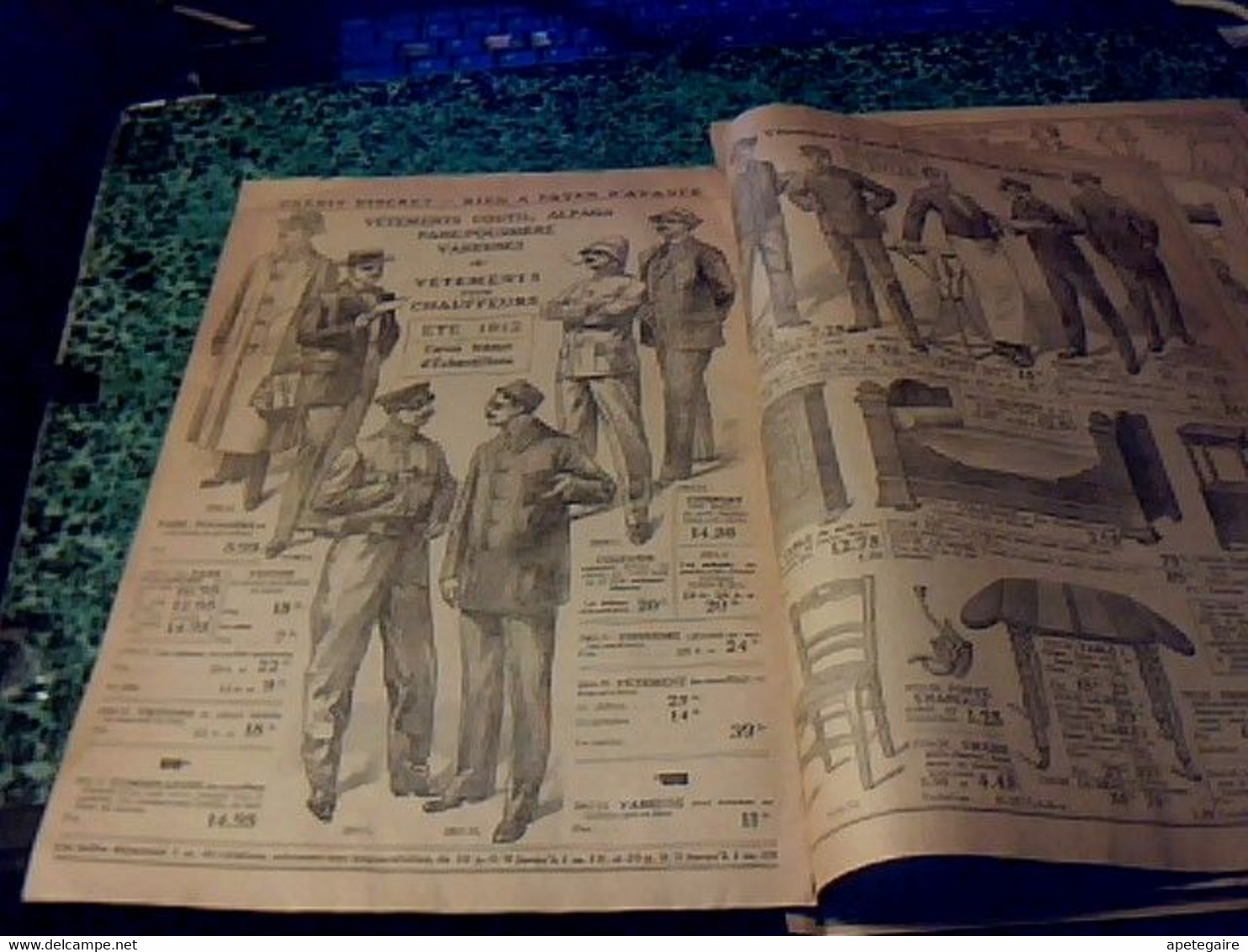 Vieux Papiers Publicités  & Catalogue  Magasin  " Aux Classes Laborieuses "  Paris Bd De Strasbourg été 1913 - Publicités