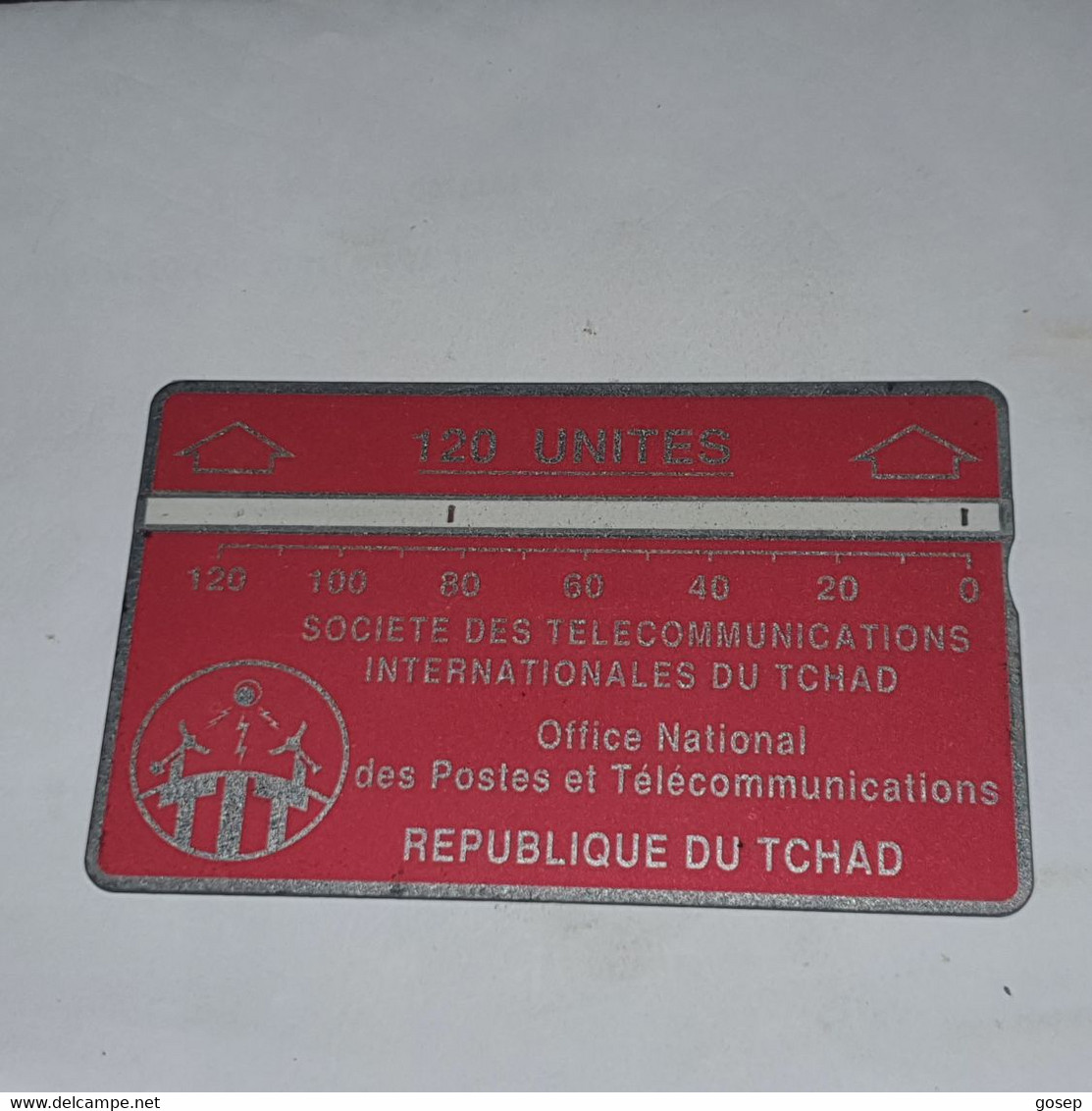 TCHAD-(CHD-23)-red 120-(3)-(120units)-(422D00026)-(tirage-16.000)used Card+1card Prepiad Free - Tchad