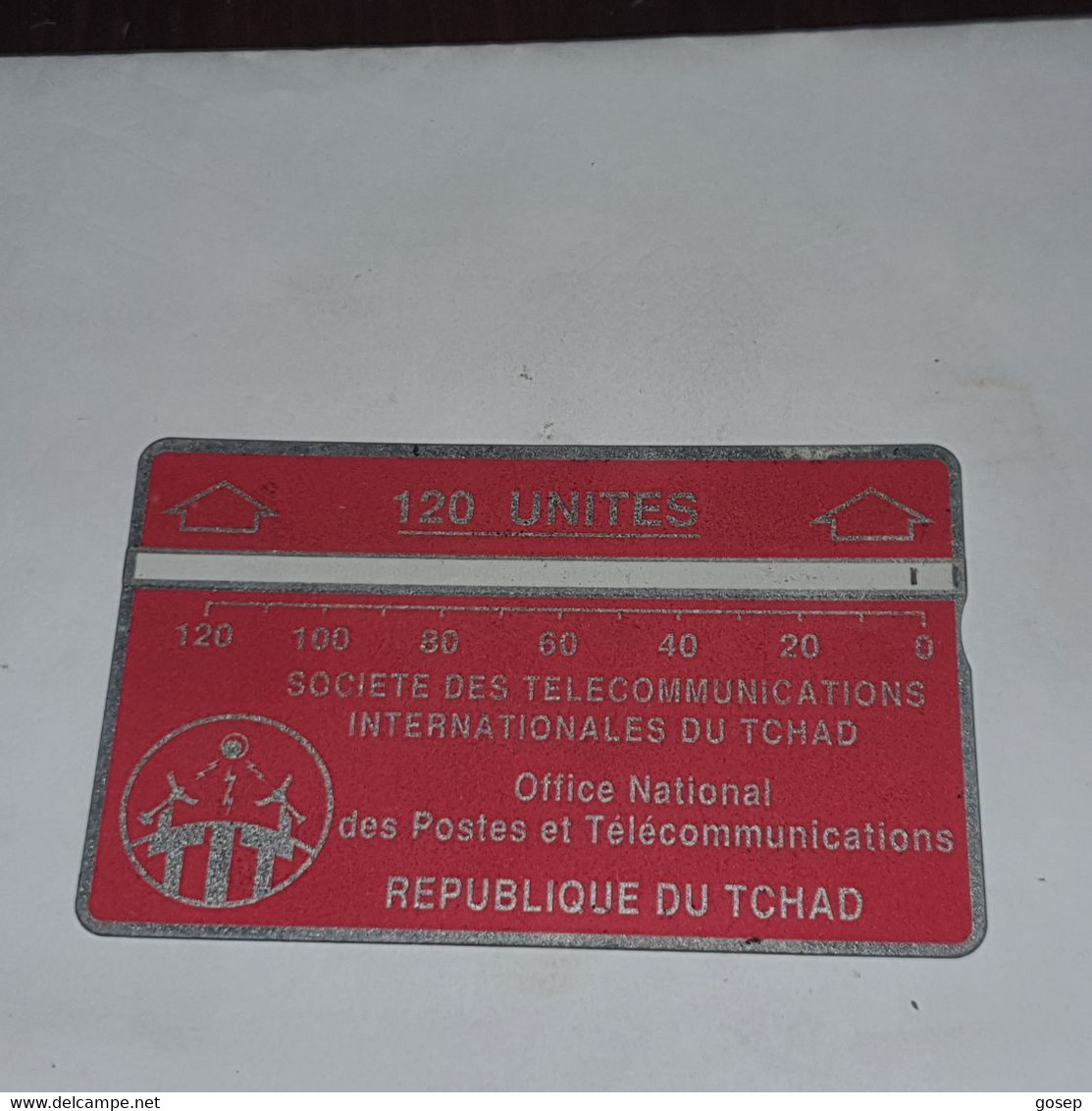 TCHAD-(CHD-23/1)-red 120-(4)-(120units)-(422D01983)-(tirage-16.000)used Card+1card Prepiad Free - Tchad