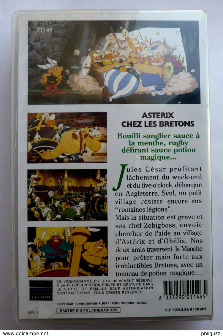 K7 CASSETTE Video VHS ASTERIX ET LES BRETON NEUVE SOUS FILM 1986  (voir Photo) - Dibujos Animados