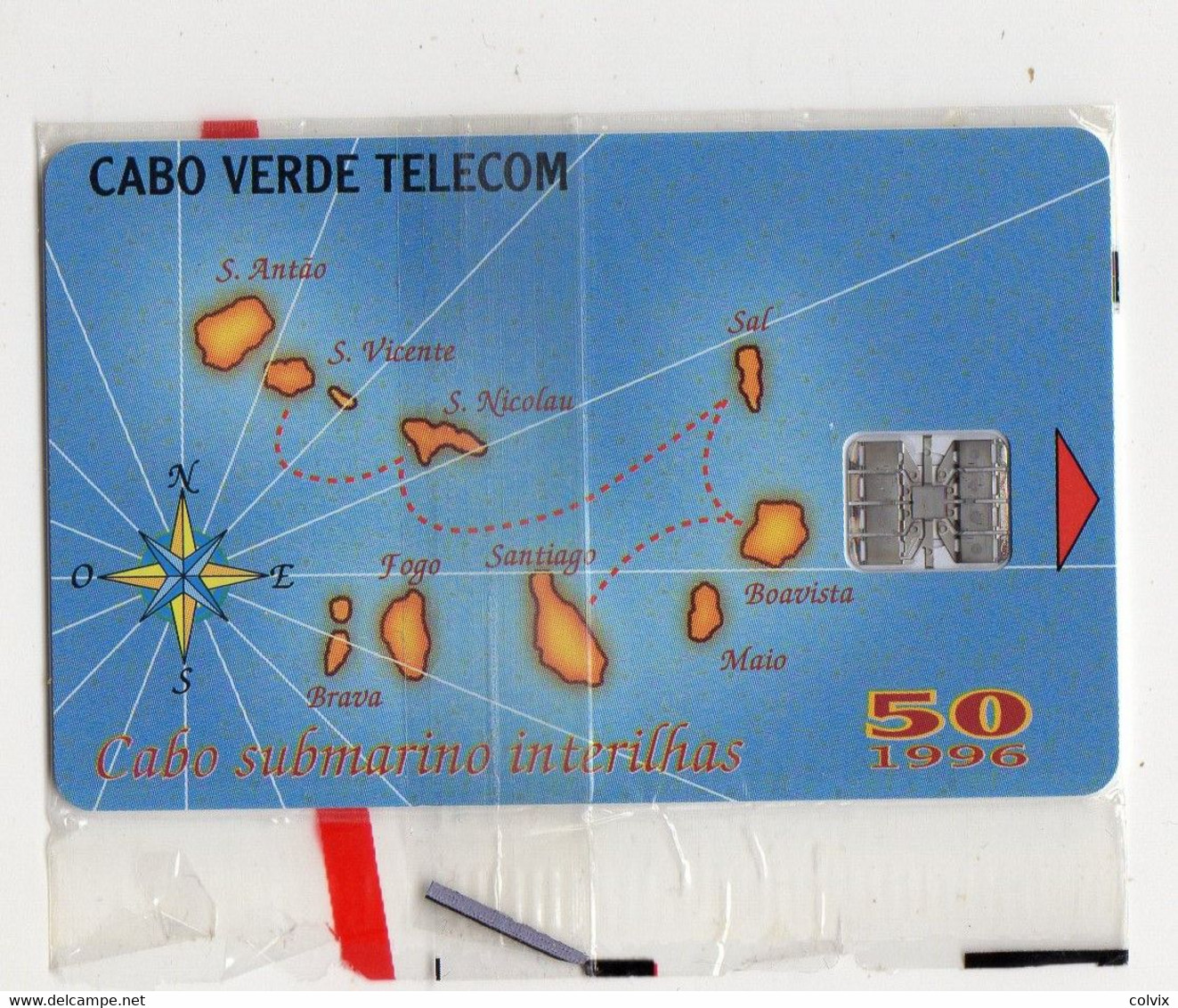 CAP VERT REF MV CARDS CPV-13 50U MAP OF CAP VERDE Année 1996 BLISTER - Kaapverdische Eilanden