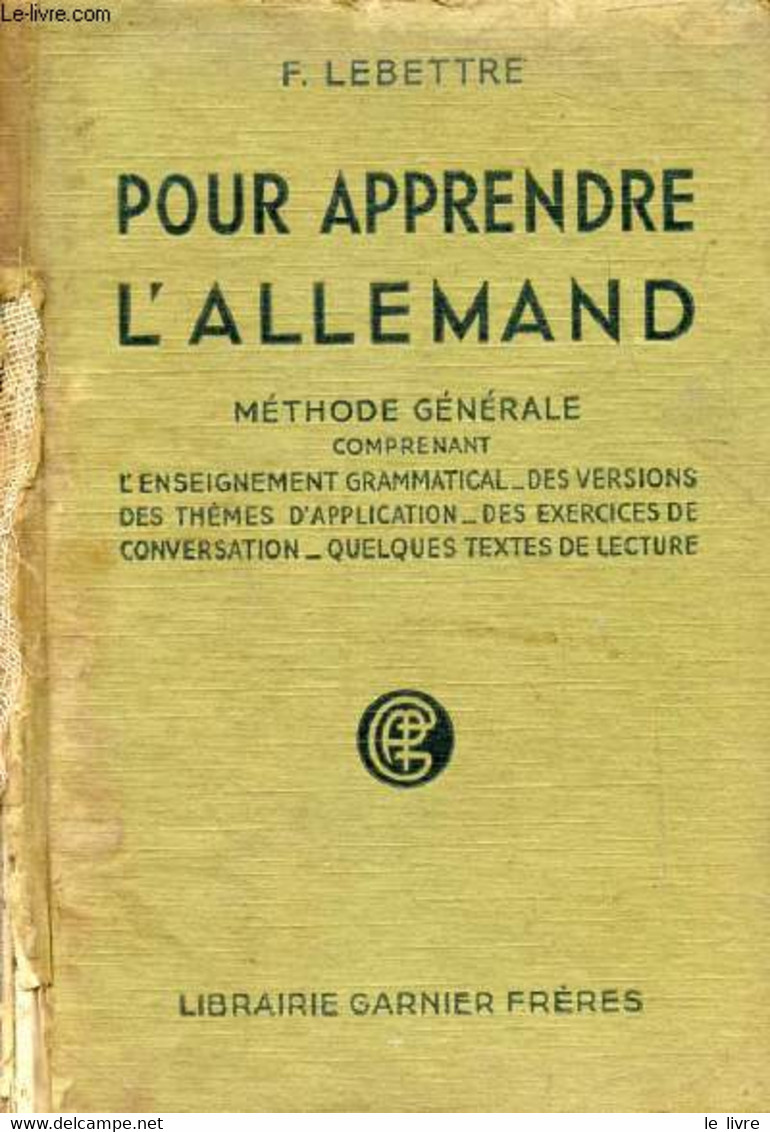 POUR APPRENDRE L'ALLEMAND - LEBETTRE F. - 1941 - Atlas