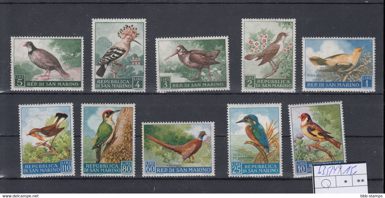 San Marino Michel Cat.No. Mnh/** 635/644 Birds - Nuevos