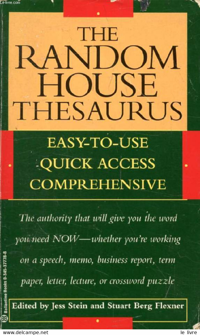 THE RANDOM HOUSE THESAURUS - STEIN JESS, BERG FLEXNER STUART - 1992 - Dictionaries, Thesauri