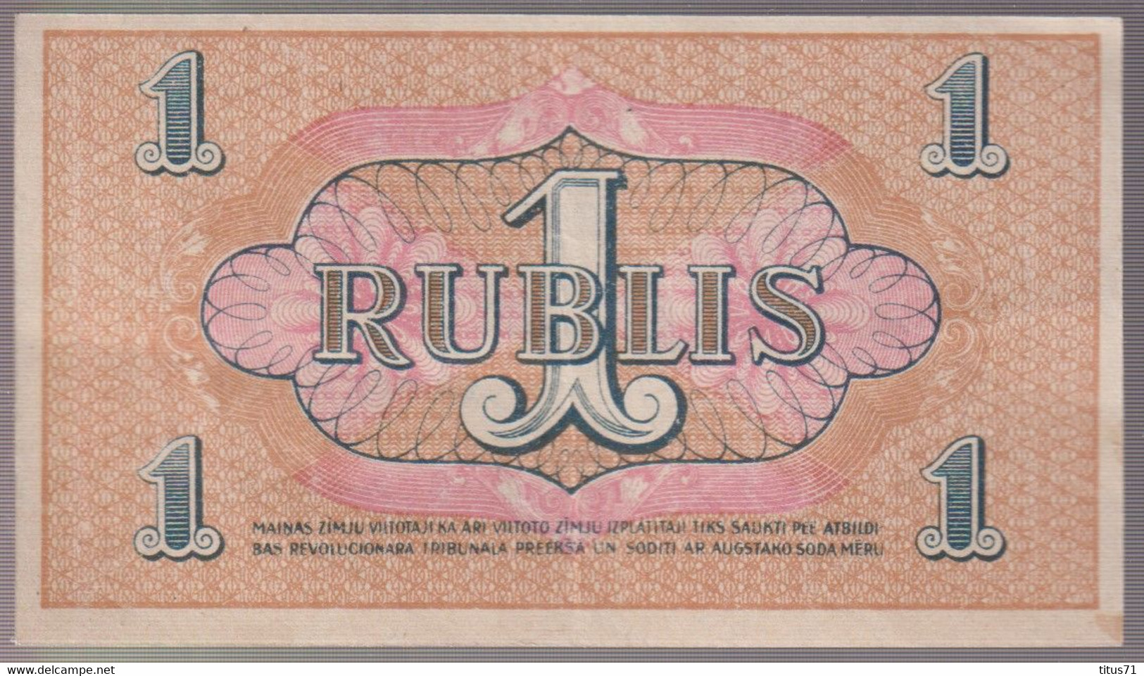 Billet 1 Rublis Lettonie / Latvia - Monnaie Locale Du Soviet De Riga - 1919 - SUP - Latvia