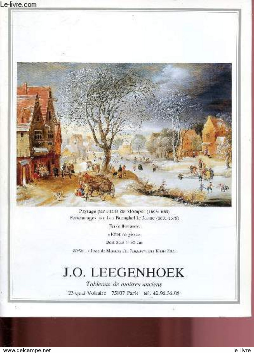 TABLEAUX DE MAITRES ANCIENS - CATALOGUE DE VENTE AUX ENCHERES - J.O. LEEGENHOEK - COLLECTIF - 0 - Terminkalender Leer