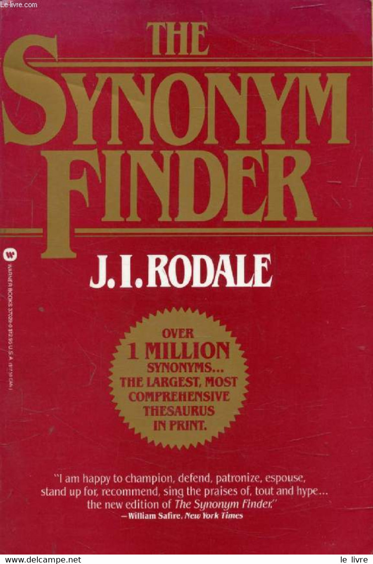 THE SYNONYM FINDER - RODALE J. I., URDANG L., LaROCHE N. - 1978 - Dictionnaires, Thésaurus