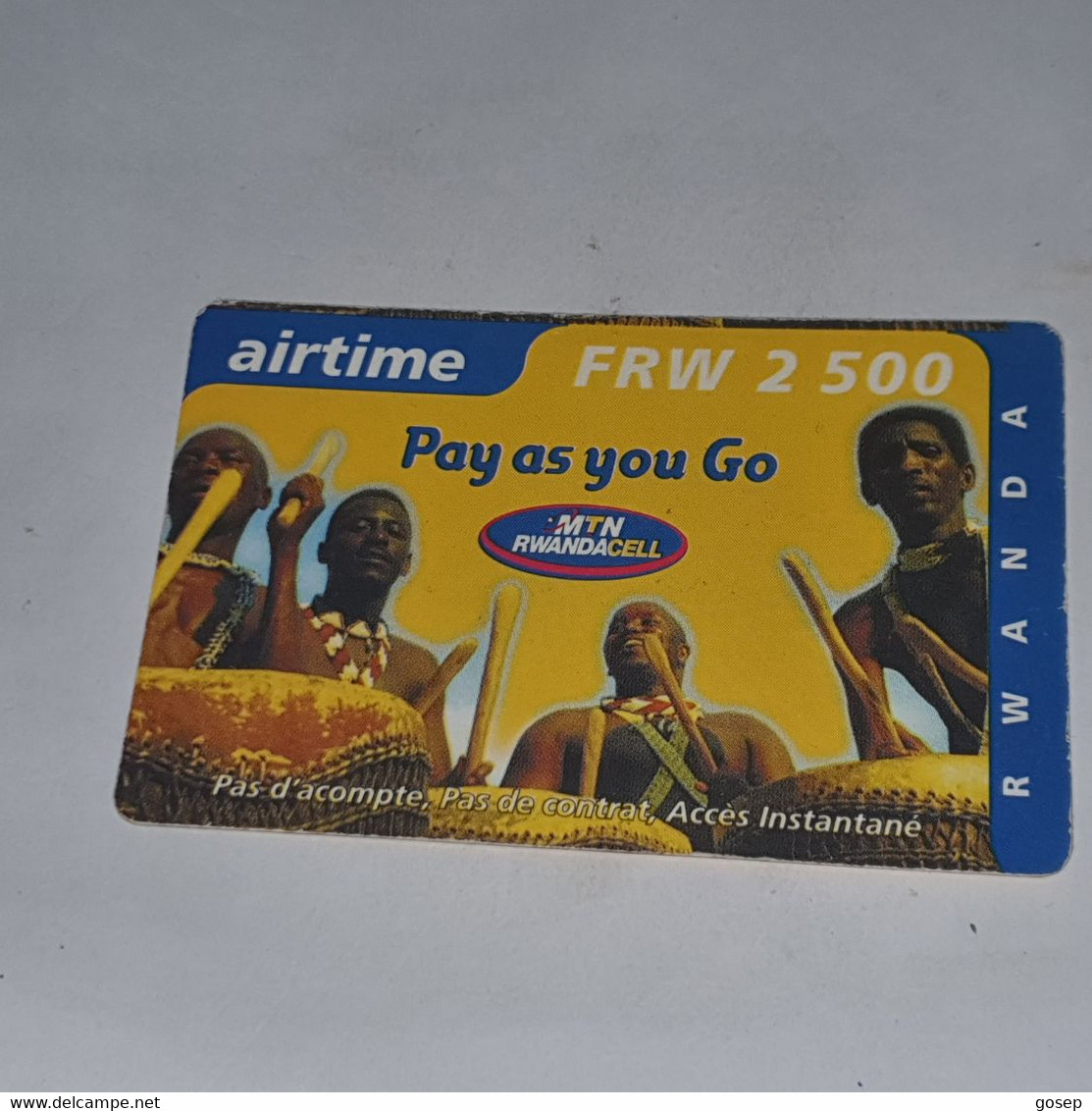 RWANDA-(RW-MTN-REF-0003B)pay As You Go Musician-(6)-(frw-2.500)-(6443-2589-7709)-(12/2002)used Card+1card Prepiad Free - Ruanda