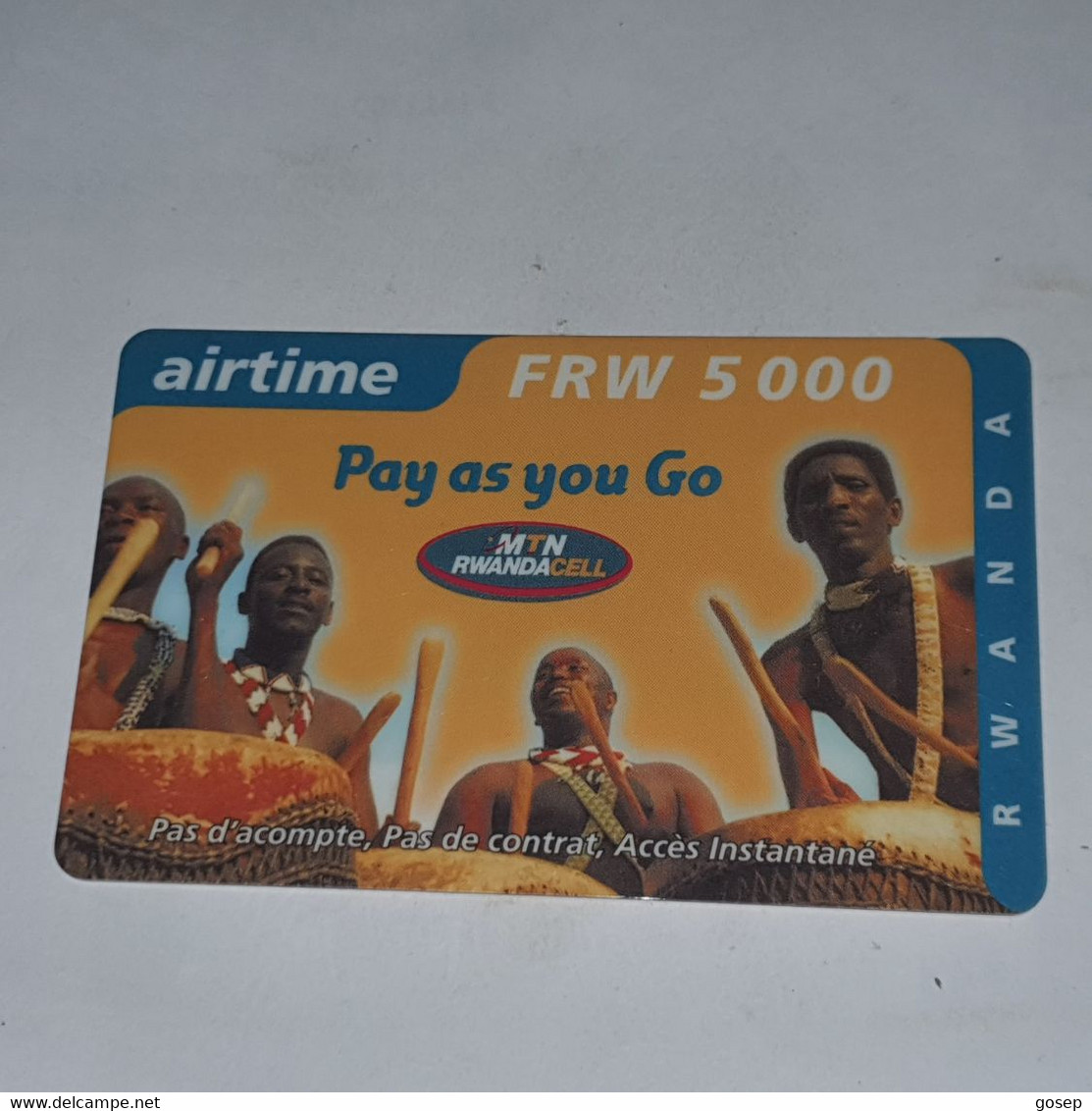 RWANDA-(RW-MTN-REF-0004A)pay As You Go Musician-(7)-(frw-5.000)-(010-279-231-694)-(plastic )used Card+1card Prepiad Free - Rwanda